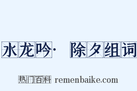 水龙吟·除夕组词是什么意思的图片